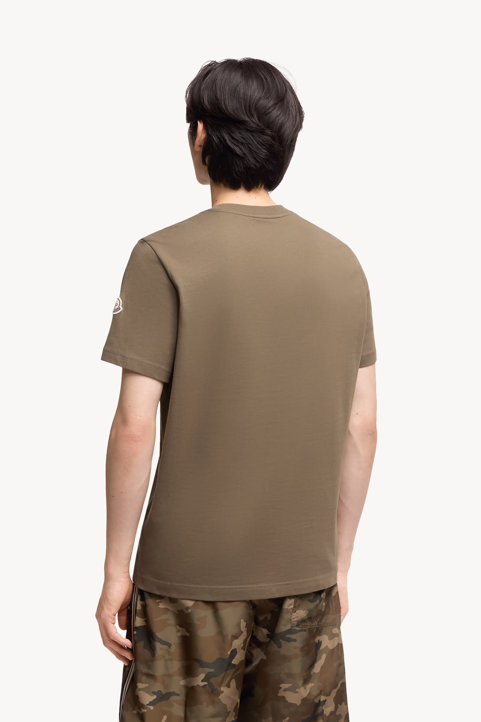 T-shirt en coton à monogramme Hommes Vert Olive Moncler 5